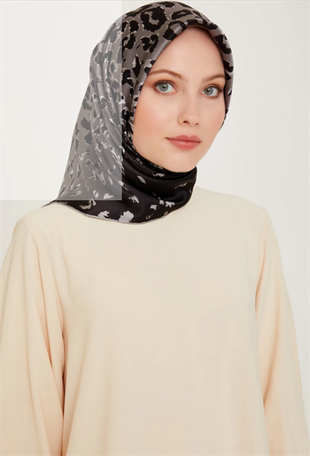 Armine İpek Eşarp 2025 Kış - 9249-38 Füme Siyah Sura