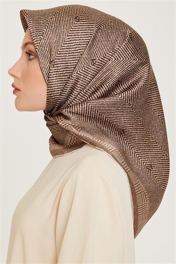 Armine İpek Eşarp 2025 Kış - 9252-80 Sütlü Kahve Twill