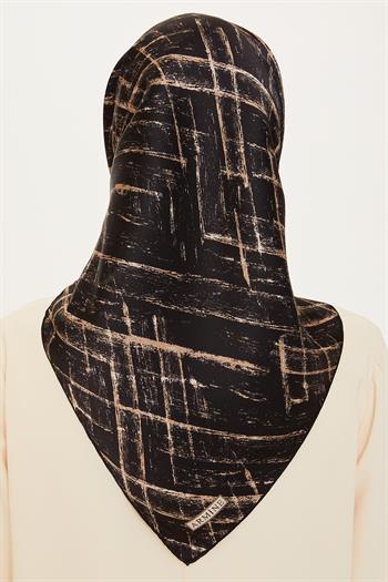 Armine İpek Eşarp 2025 Kış - 9258-04 Taş Siyah Twill