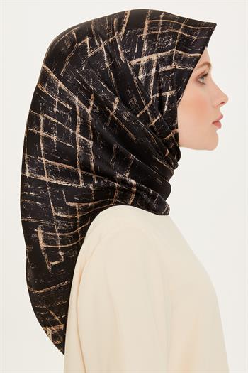 Armine İpek Eşarp 2025 Kış - 9258-04 Taş Siyah Twill