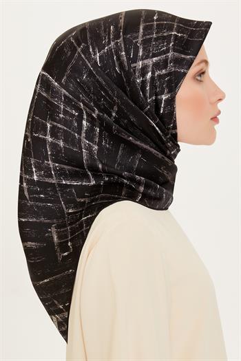 Armine İpek Eşarp 2025 Kış - 9258-05 Siyah Füme Sura
