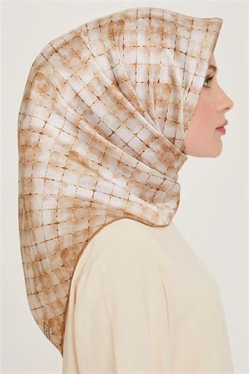 Armine İpek Eşarp 2025 Kış - 9259-86 Açık Gold Twill