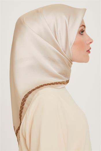 Armine İpek Eşarp 2025 Kış - 9260-03 Krem Sarı