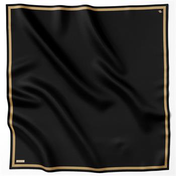 Armine İpek Eşarp 2025 Kış - 9261-02 Siyah Gold Twill