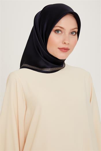 Armine İpek Eşarp 2025 Kış - 9261-37 Lacivert Gri Sura