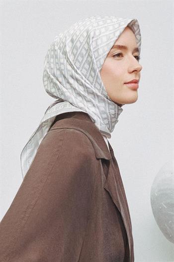 Armine İpek Eşarp 2025 Yaz - 9301-83 Krem Twill