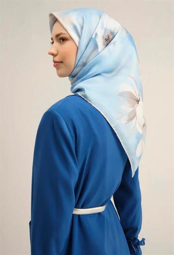 Armine İpek Eşarp 2025 Yaz - 9305-87 Bebe Mavi Twill