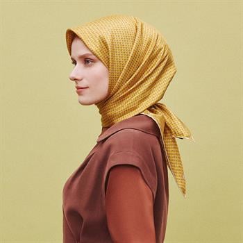 Armine İpek Eşarp 2025 Yaz - 9307-35 Safran Sura