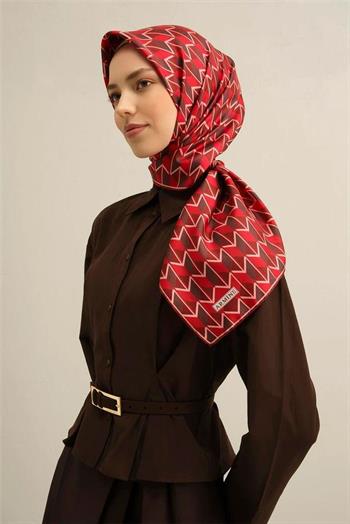 Armine İpek Eşarp 2025 Yaz - 9309-85 Kırmızı Twill