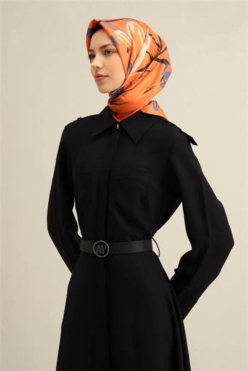 Armine İpek Eşarp 2025 Yaz - 9315-38 Turuncu Twill