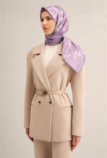 Armine İpek Eşarp 2025 Yaz - 9322-57 Lila Twill