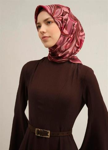Armine İpek Eşarp 2025 Yaz - 9323-83 Bordo Sura