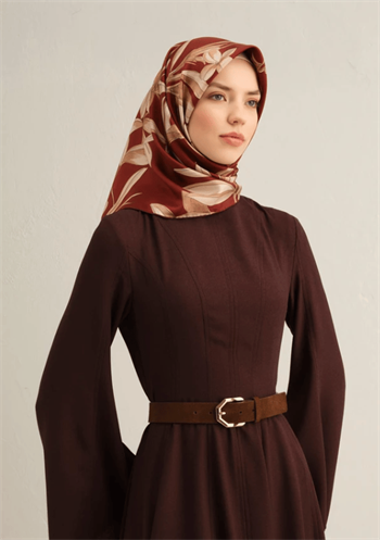 Armine İpek Eşarp 2025 Yaz - 9324-57 Bordo Twill