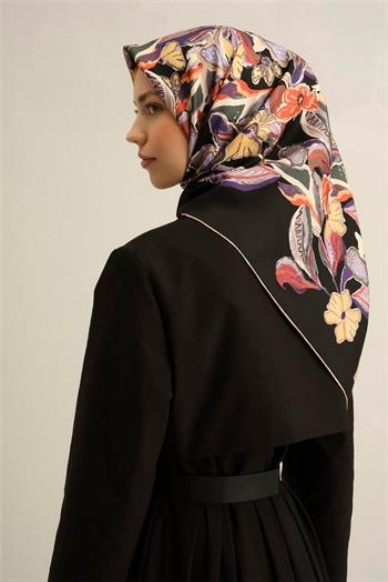 Armine İpek Eşarp 2025 Yaz - 9332-38 Siyah Twill
