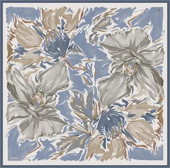 Armine İpek Eşarp 2025 Yaz - 9337-05 Mavi Gri Twill