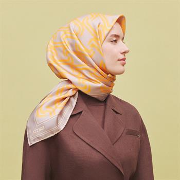 Armine İpek Eşarp 2025 Yaz - 9343-36 Koyu Taş Turuncu Twill
