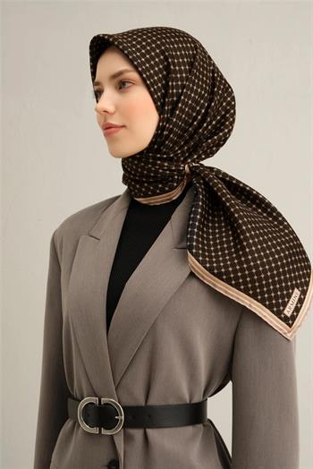 Armine İpek Eşarp 2025 Yaz - 9345-58 Acı Kahve Twill