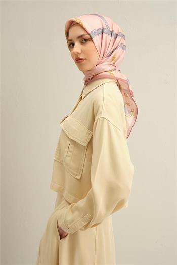 Armine İpek Eşarp 2025 Yaz - 9346-55 Pudra Twill