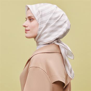 Armine İpek Eşarp 2025 Yaz - 9351-80 Bej Twill