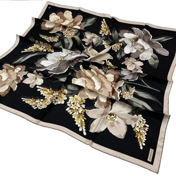 Armine İpek Eşarp 2026 Kış - 9414-05 Siyah Taş Twill
