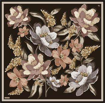 Armine İpek Eşarp 2026 Kış - 9414-38 Acı Kahve Bej Sura