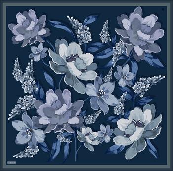 Armine İpek Eşarp 2026 Kış - 9414-52 Lacivert Mavi Twill