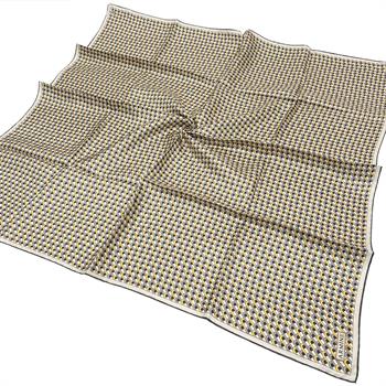 Armine İpek Eşarp 2026 Kış - 9417-31 Gri Füme Sarı Twill