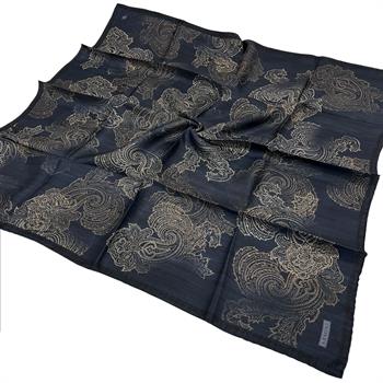 Armine İpek Eşarp 2026 Kış - 9428-05 Lacivert Gold Twill