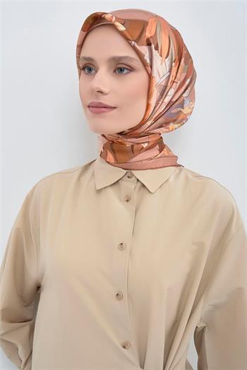 Armine İpek Eşarp 2026 Yaz - 9500-51 Sütlü Kahve Vizon Twill