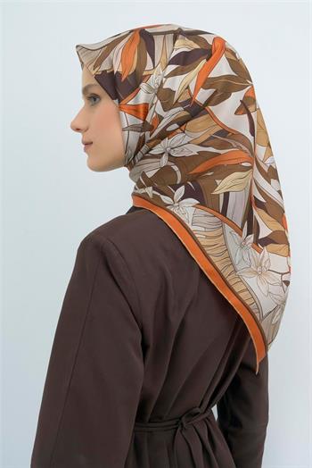 Armine İpek Eşarp 2026 Yaz - 9500-80 Ekru Taba Twill
