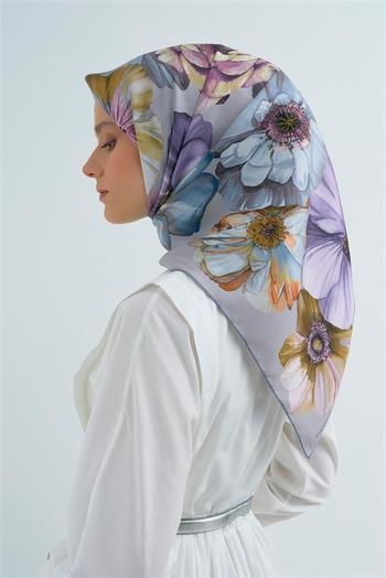 Armine İpek Eşarp 2026 Yaz - 9503-04 Gümüş Sura