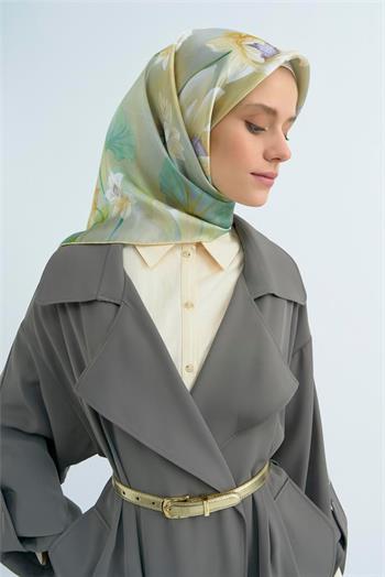 Armine İpek Eşarp 2026 Yaz - 9505-81 Soft Yeşil Twill