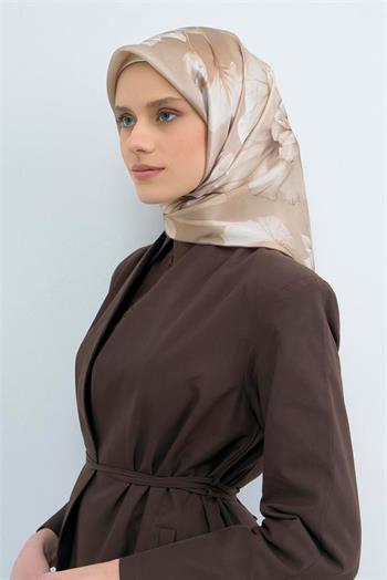 Armine İpek Eşarp 2026 Yaz - 9505-85 Açık Vizon Taş Sura