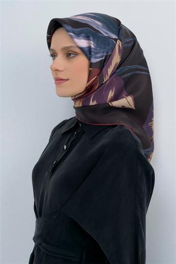 Armine İpek Eşarp 2026 Yaz - 9506-31 Siyah Taba Sura