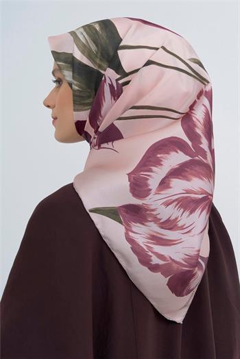 Armine İpek Eşarp 2026 Yaz - 9506-33 Pudra Pembe Sura