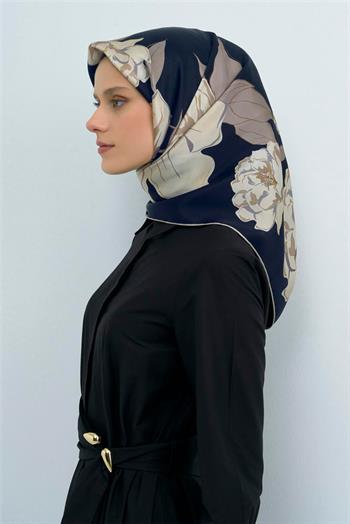 Armine İpek Eşarp 2026 Yaz - 9509-10 Lacivert Twill