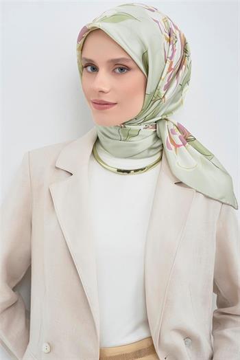 Armine İpek Eşarp 2026 Yaz - 9509-33 Mint Yeşili Twill