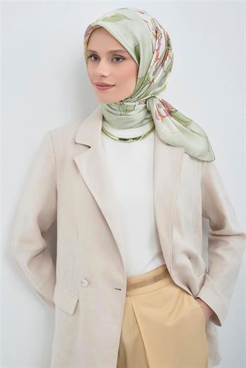Armine İpek Eşarp 2026 Yaz - 9509-33 Mint Yeşili Twill