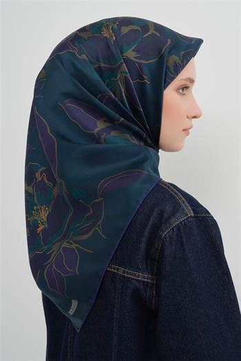Armine İpek Eşarp 2026 Yaz - 9509-50 Petrol Yeşili Twill