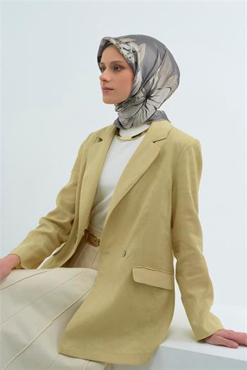 Armine İpek Eşarp 2026 Yaz - 9509-51 Koyu Gri Twill