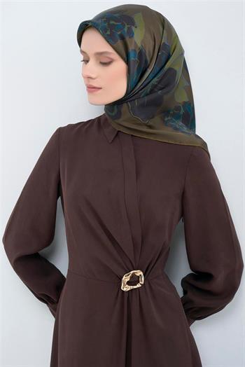 Armine İpek Eşarp 2026 Yaz - 9509-56 Haki Twill
