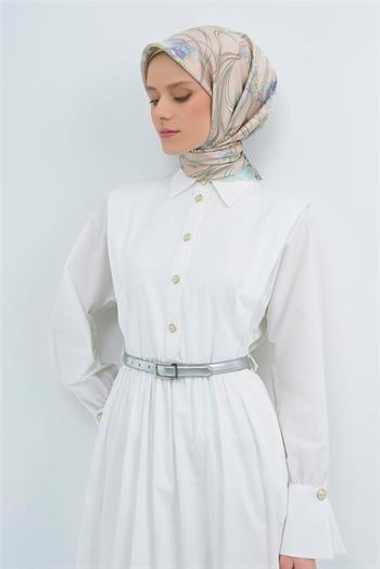 Armine İpek Eşarp 2026 Yaz - 9512-31 Soft Pembe Mavi Twill