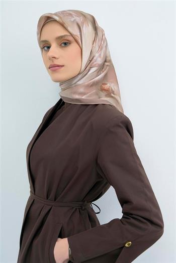 Armine İpek Eşarp 2026 Yaz - 9515-37 Açık Vizon Twill