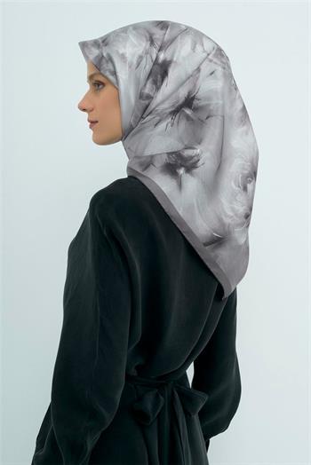 Armine İpek Eşarp 2026 Yaz - 9515-86 Gümüş Twill