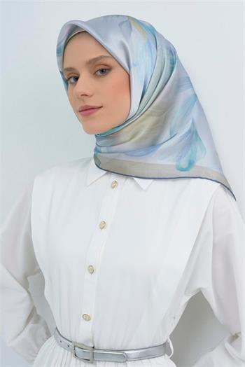Armine İpek Eşarp 2026 Yaz - 9519-03 Bebe Mavisi Sura