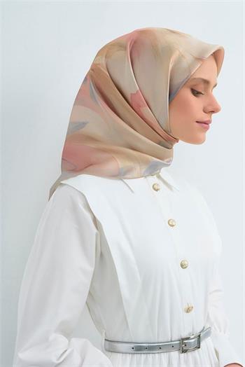 Armine İpek Eşarp 2026 Yaz - 9519-04 Soft Bej Pudra Sura