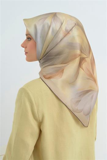 Armine İpek Eşarp 2026 Yaz - 9519-05 Soft Taş Sarı Sura