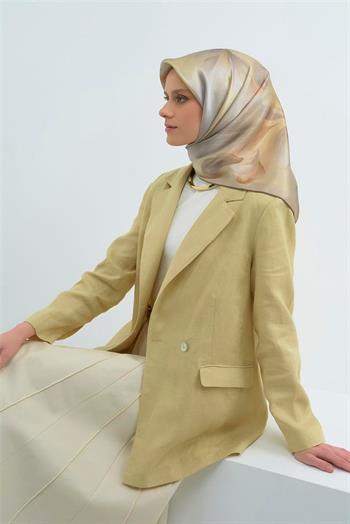 Armine İpek Eşarp 2026 Yaz - 9519-05 Soft Taş Sarı Sura