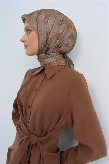 Armine İpek Eşarp 2026 Yaz - 9522-31 Vizon Turuncu Twill