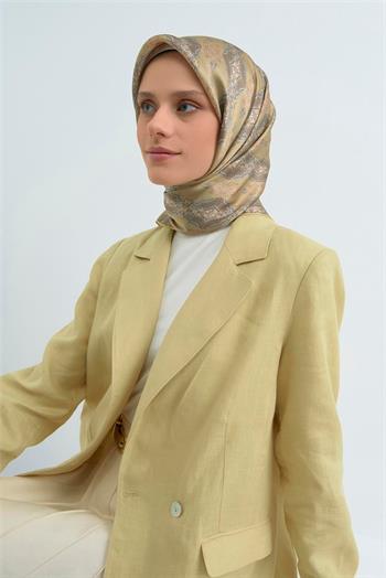 Armine İpek Eşarp 2026 Yaz - 9522-83 Soft Yeşil Twill